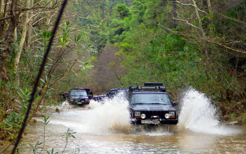 Fully prepared and specially equipped 4WD vehicles, driven by experienced off road drivers