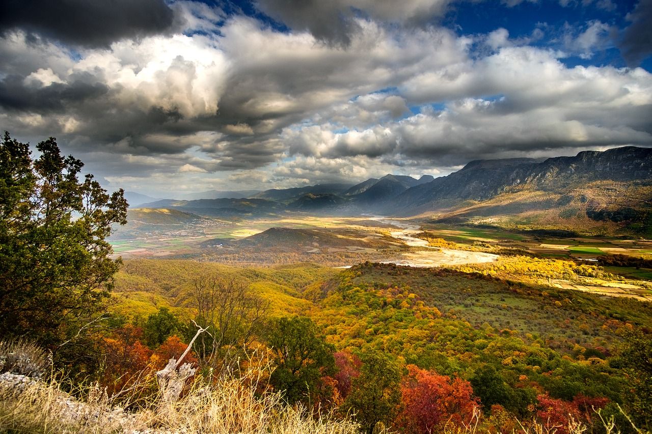 Panorama of Mountainous Mainland of Greece